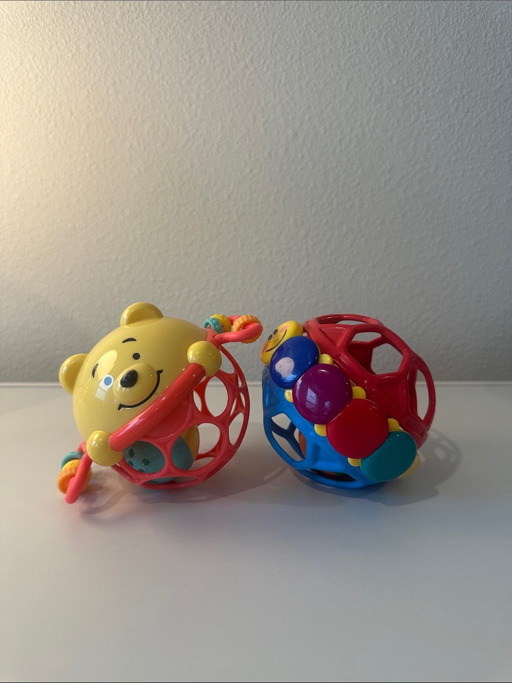 Yellow Bear Sensory Rattle Ball for Kids - Colorful Grasp Toy